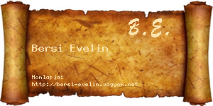 Bersi Evelin névjegykártya